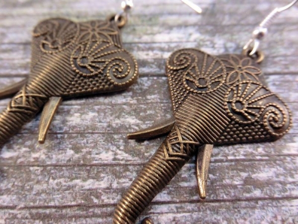 Elefant Ohrringe bronzefarben Vintage elephant